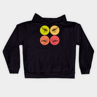 fly tying collection retro Kids Hoodie